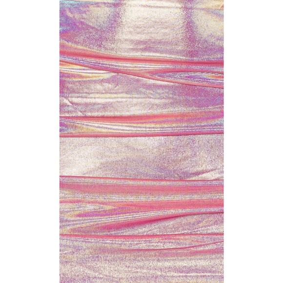 NWOT Superdown Revolve Kerrie Deep V Dress Pink Holographic Ruched Barbiecore XS - Picture 4 of 9